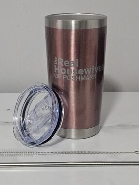 "The Real Housewives Of Poshmark" Rose Gold 20oz Tumbler w/ Lids & Straws